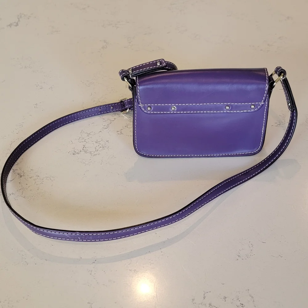Kate Spade Purple Leather Essex Scout Crossbody Handbag Messenger Bag